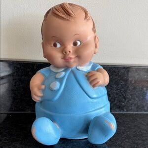 Uneeda Doll Co. Plumpees Blue Rubber Baby Doll Vintage 1967